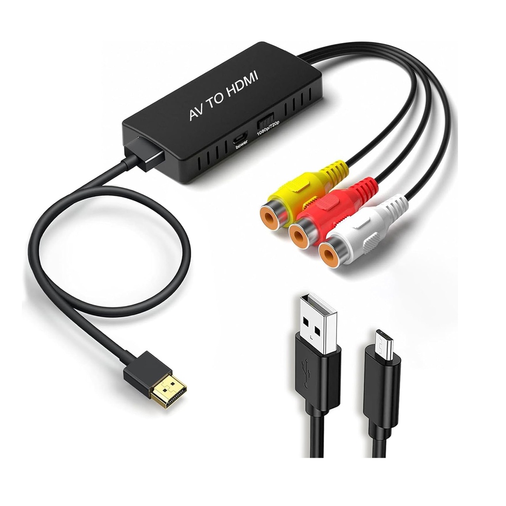 [B0CLCH7N3X] Adaptador HDMI, RCA A HDMI, VHS 