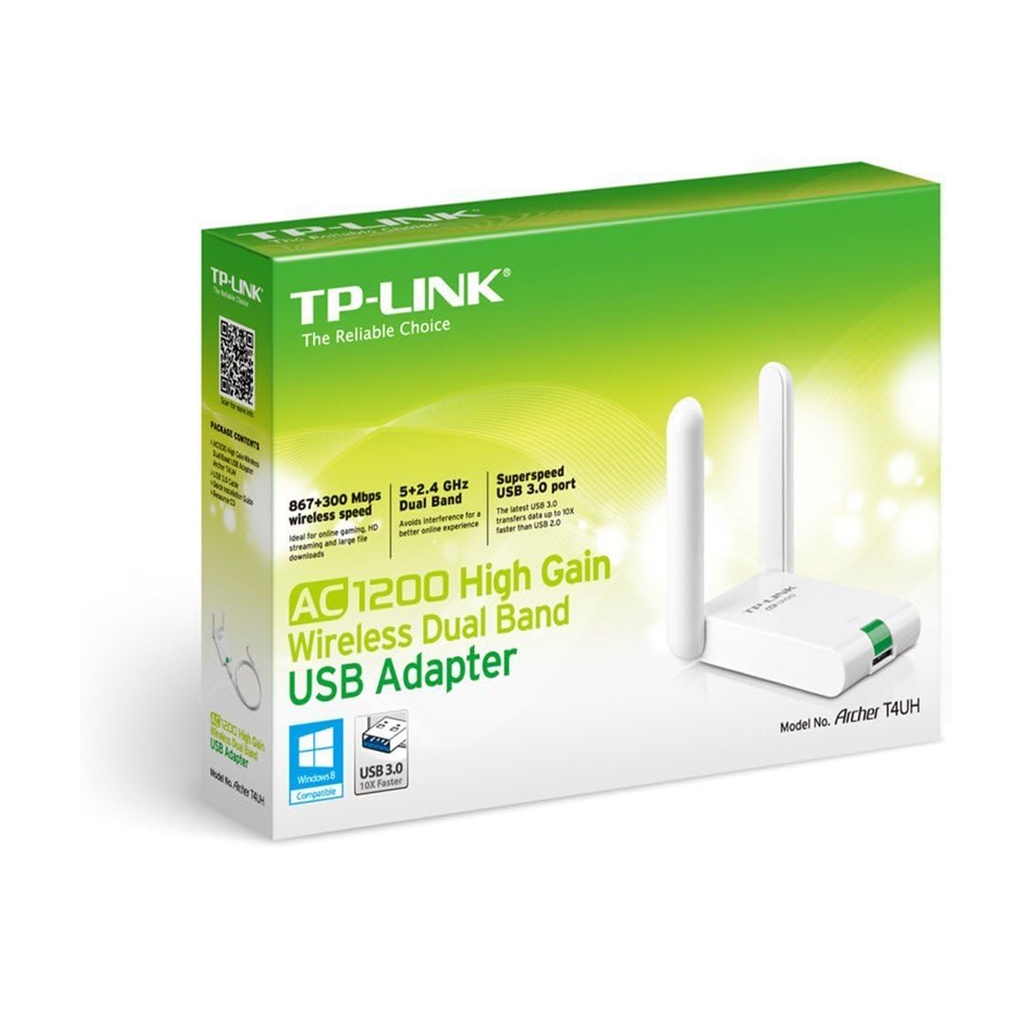 TP-LINK Archer T4UH - Adaptador inalámbrico USB de Banda Dual (AC 1200 Mbps