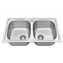 FREGADERO DUBLIN 2 SENOS INOX 80X44