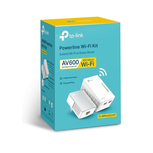 TP-Link TL-WPA4220 KIT - 2 Adaptadores de Comunicación por Línea Eléctrica WiFi AV 600 Mbps